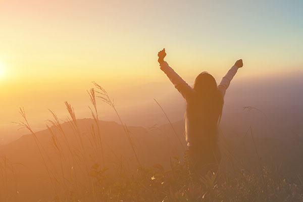 Person enjoying a stress free life